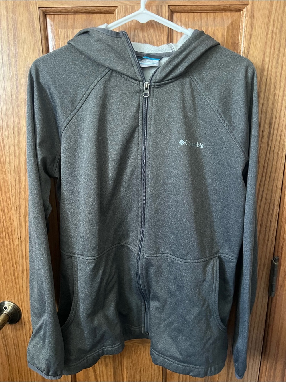 XL Columbia Hooded Full-Zip Jacket — Gray